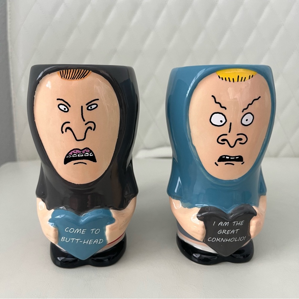 NWT Designer Zak Beavis and Butthead 11.5 oz. Ceramic Mugs. Collector’s …